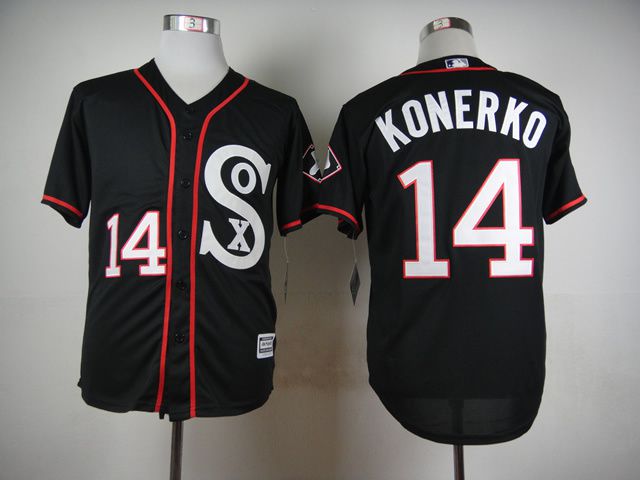 Men Chicago White Sox 14 Konerko Black MLB Jerseys